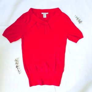 H&M Cut-out Collar Short Sleeved Sweater